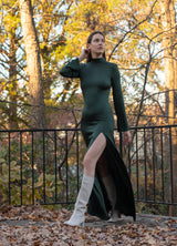 Lana Dress / Deep Forest Silk - ourCommonplace