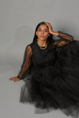 BOTTLE BRUSH TULLE DRESS BLACK - ourCommonplace