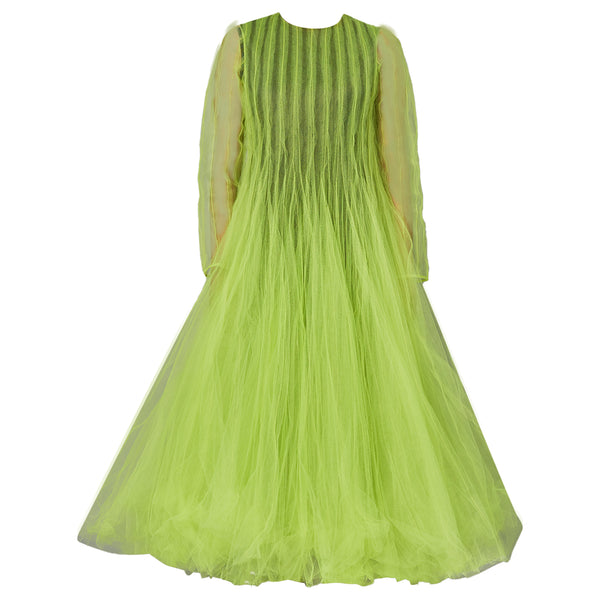 BOTTLE BRUSH TULLE DRESS LIME - ourCommonplace