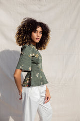 Lisa Top / Olive Floral Cotton - ourCommonplace