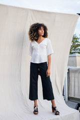 Marta Blouse With Puritan Collar / Vintage White Linen - ourCommonplace
