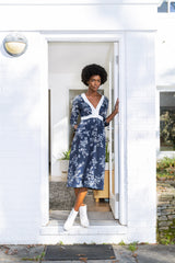Carla Dress / Navy Floral Cotton - ourCommonplace