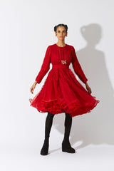 BOTTLEBRUSH ORGANZA DRESS RED - ourCommonplace