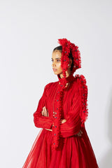 BOTTLEBRUSH ORGANZA DRESS RED - ourCommonplace