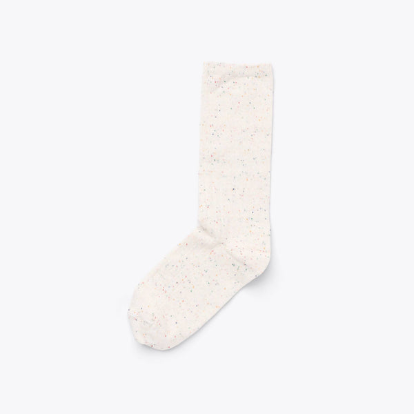 Cotton Crew Sock Ivory Multicolor Marl - ourCommonplace