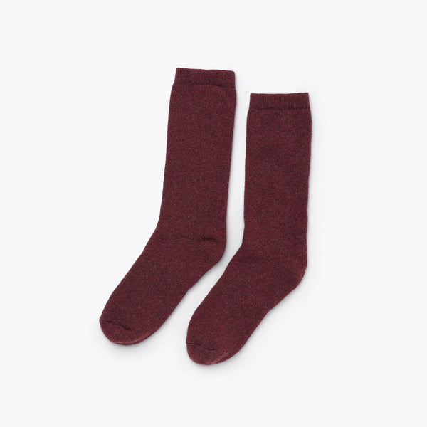 Wool Cushion Crew Hiker Sock Burgundy - ourCommonplace