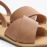 All-Day Cross Strap Sandal Almond - ourCommonplace