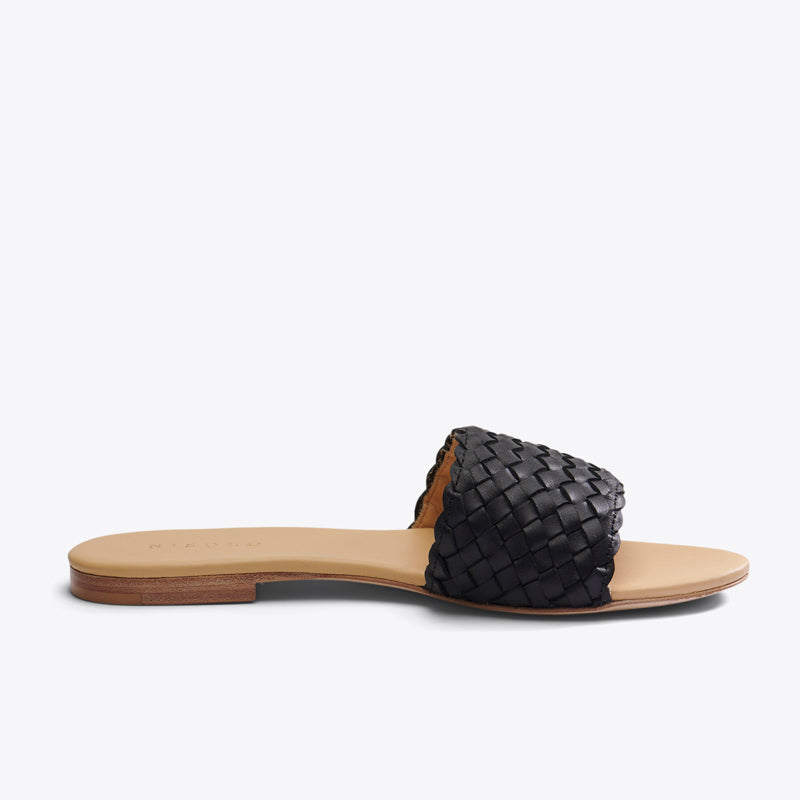 Isla Woven Slide Sandal Woven Black - ourCommonplace