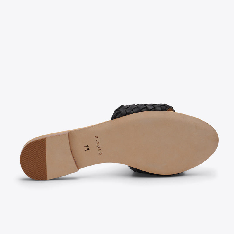 Isla Woven Slide Sandal Woven Black - ourCommonplace