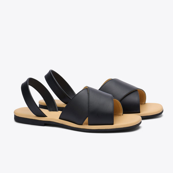 All-Day Cross Strap Sandal Black - ourCommonplace