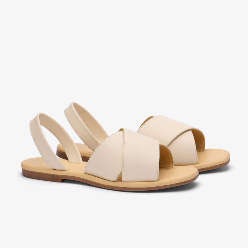 All-Day Cross Strap Sandal Bone - ourCommonplace