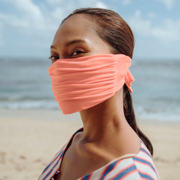 MASKANA UV50 Waterproof Gaiter Face Mask, in Peach Nectar - ourCommonplace