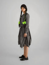GATHERED SKIRT GREY - ourCommonplace
