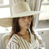 Swasti Wide Round Palm Straw Hat, in Nude Beige - ourCommonplace