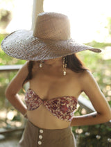 Swasti Wide Round Palm Straw Hat, in Tan Beige - ourCommonplace