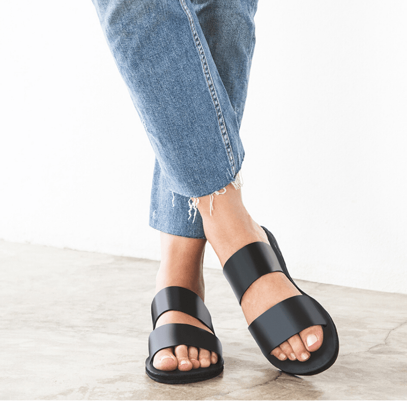 The Ophelia Leather Slide Sandal - ourCommonplace