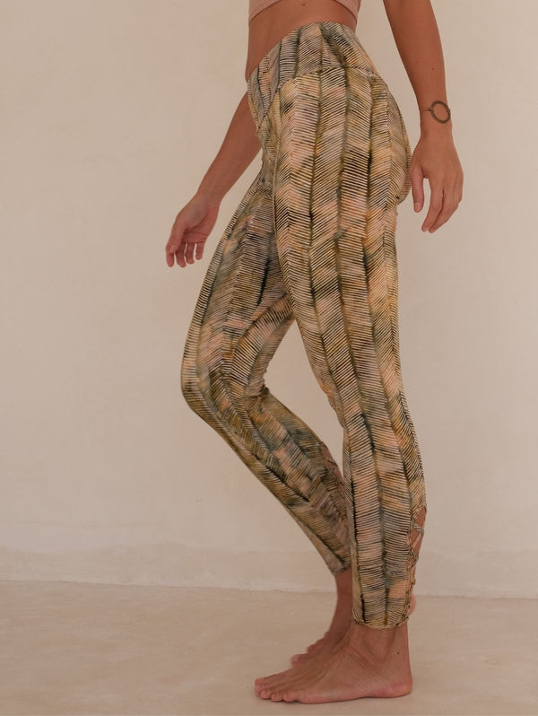 Lotus Legging Palm Leaf Batik Print - ourCommonplace