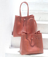 Toko Bazaar Woven Tote Bag - In Red & White - ourCommonplace