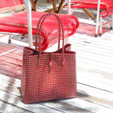 Toko Bazaar Woven Tote Bag - In Red & White - ourCommonplace