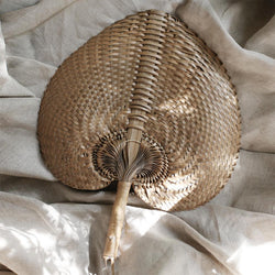Balinese Woven Hand Fan "Ono" Toasted - ourCommonplace