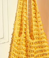 Karma Wooden Beads Crochet Bag in Pale Yellow - ourCommonplace