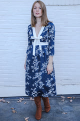 Carla Dress / Navy Floral Cotton - ourCommonplace