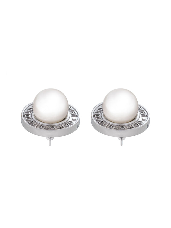 QED PEARL EARRINGS SILVER - ourCommonplace