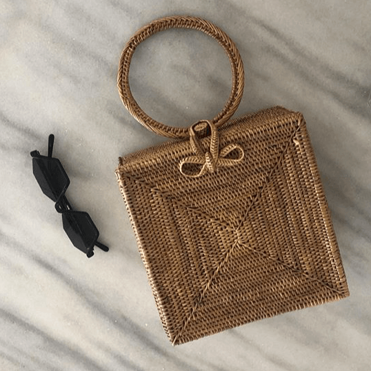 Atta Malika Straw Bag - Top Handle Rattan Bag - ourCommonplace