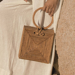 Atta Malika Straw Bag - Top Handle Rattan Bag - ourCommonplace