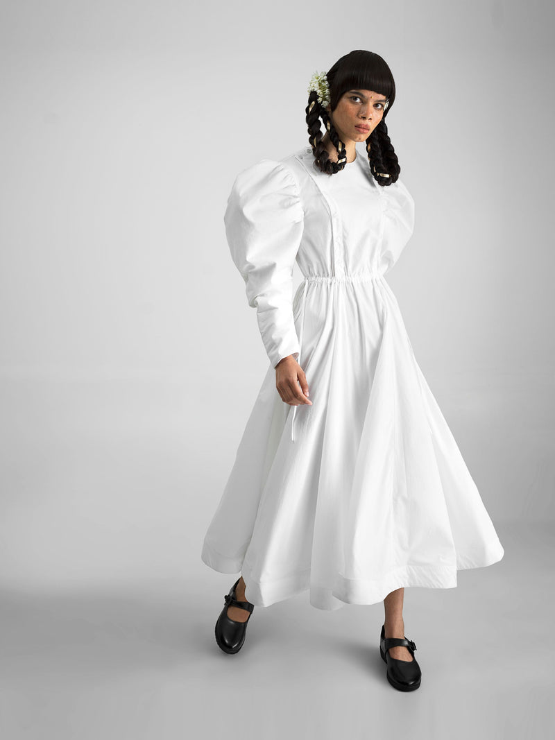 WOLF WING SHIRT DRESS WHITE - ourCommonplace