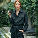 Amelia Recycled Travel Jumpsuit, in Black - ourCommonplace