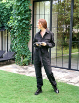 Amelia Recycled Travel Jumpsuit, in Black - ourCommonplace