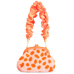 ARNOLDI PEACHPUFF Hand-Beaded Clutch, in Orange & Peach - ourCommonplace