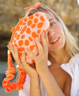 ARNOLDI PEACHPUFF Hand-Beaded Clutch, in Orange & Peach - ourCommonplace