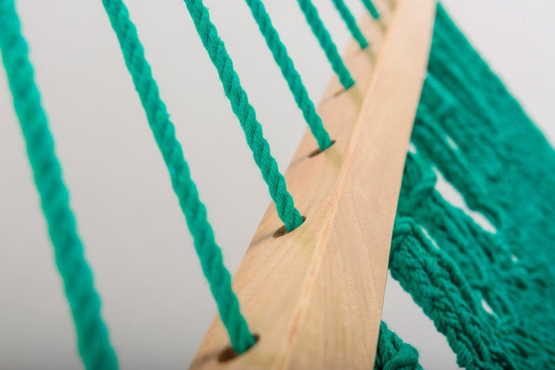 Teal Green Cotton Hammock (Wooden Bar) - ourCommonplace