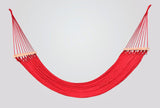Classic Red Cotton Hammock (Wooden Bar) - ourCommonplace