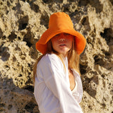 BLOOM Crochet Sun Hat, in Tangerine Orange - ourCommonplace