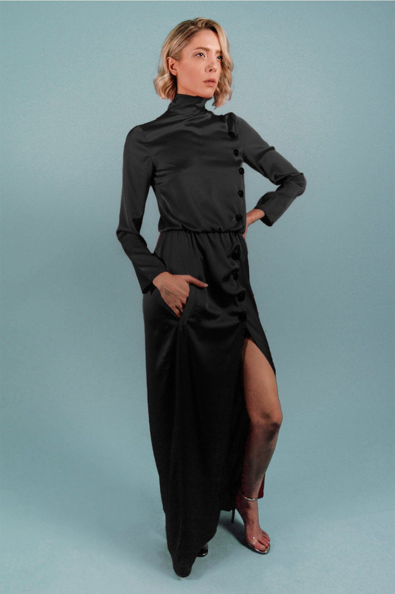 Black Turtleneck Maxi Dress - ourCommonplace