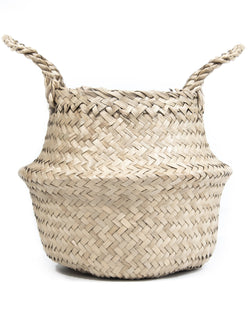 Small Handwoven Seagrass Tabletop Belly Basket - ourCommonplace