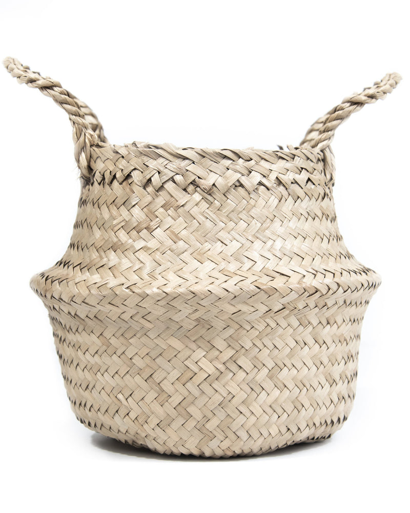 Small Handwoven Seagrass Tabletop Belly Basket - ourCommonplace