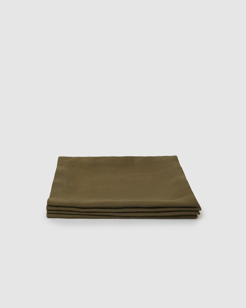 Berkeley Linen Table Napkins  (Set of 4) - Moss - ourCommonplace
