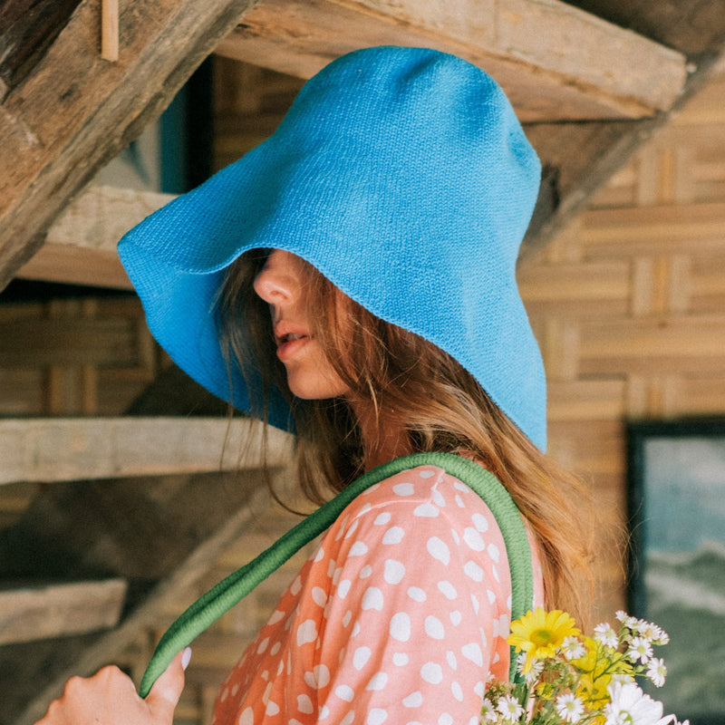 BLOOM Crochet Hat, in Mosaic Blue - ourCommonplace