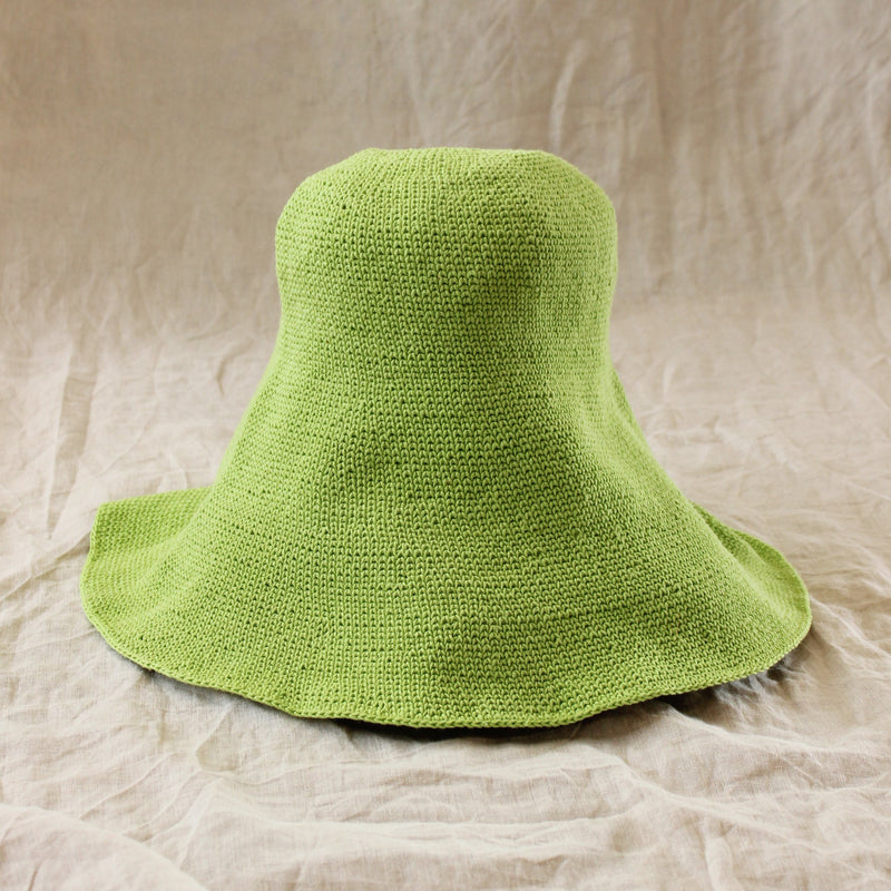 BLOOM Crochet Sun Hat, in Lime Green - ourCommonplace
