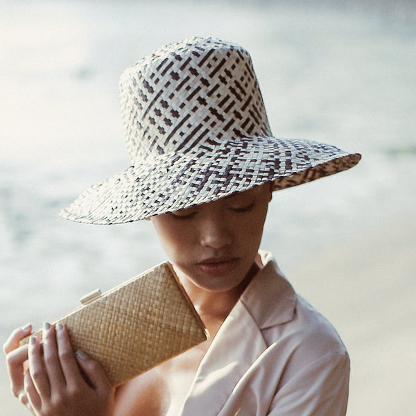 Borneo Fisherman Bucket Straw Hat, in Black - ourCommonplace