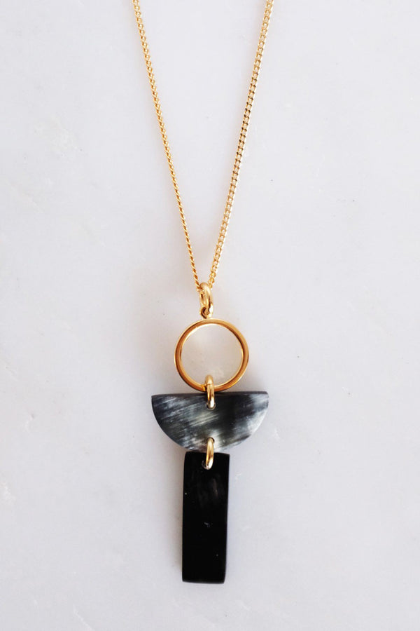 Con Dao II Geo Buffalo Horn Pendant Necklace - ourCommonplace