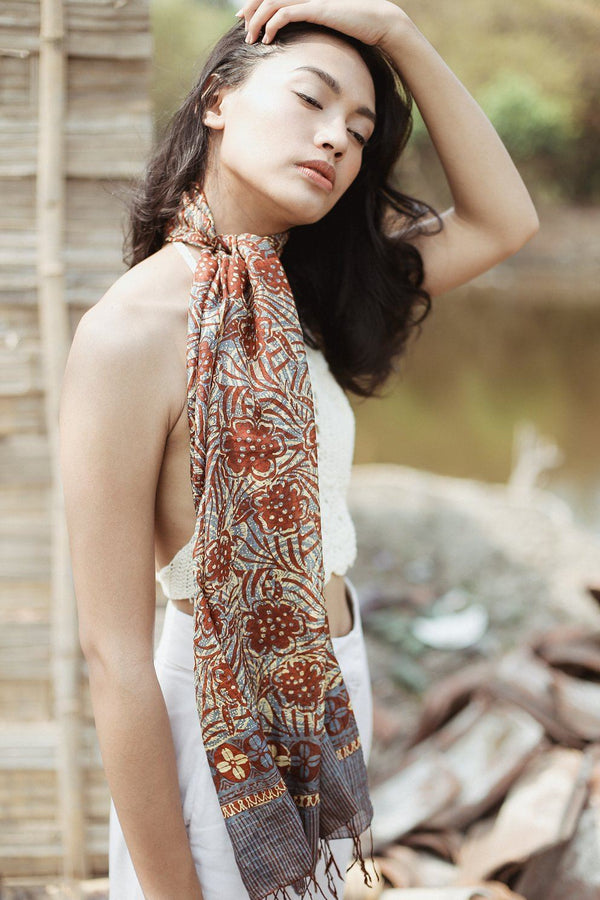 Cempaka Silk Batik Scarf - ourCommonplace