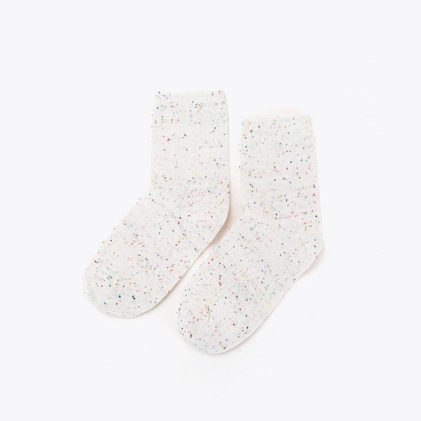 Cotton Mid Sock Ivory Multicolor Marl - ourCommonplace