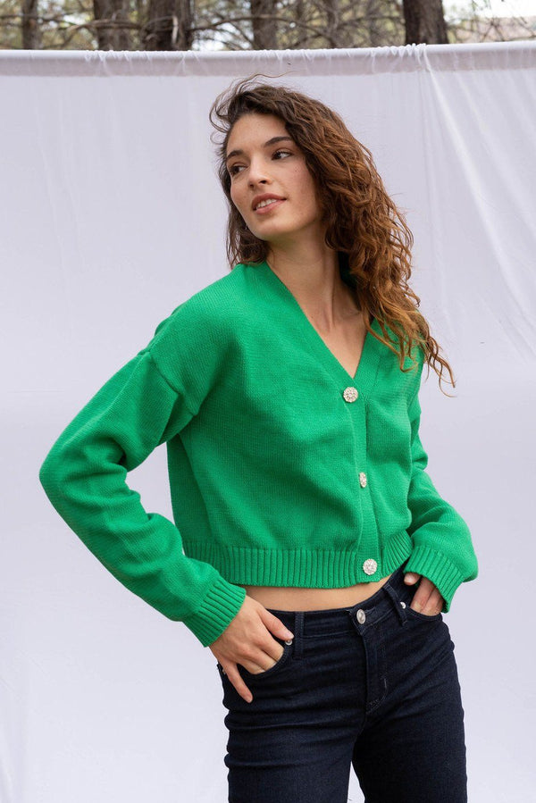 Diana Cardigan in Emerald - ourCommonplace