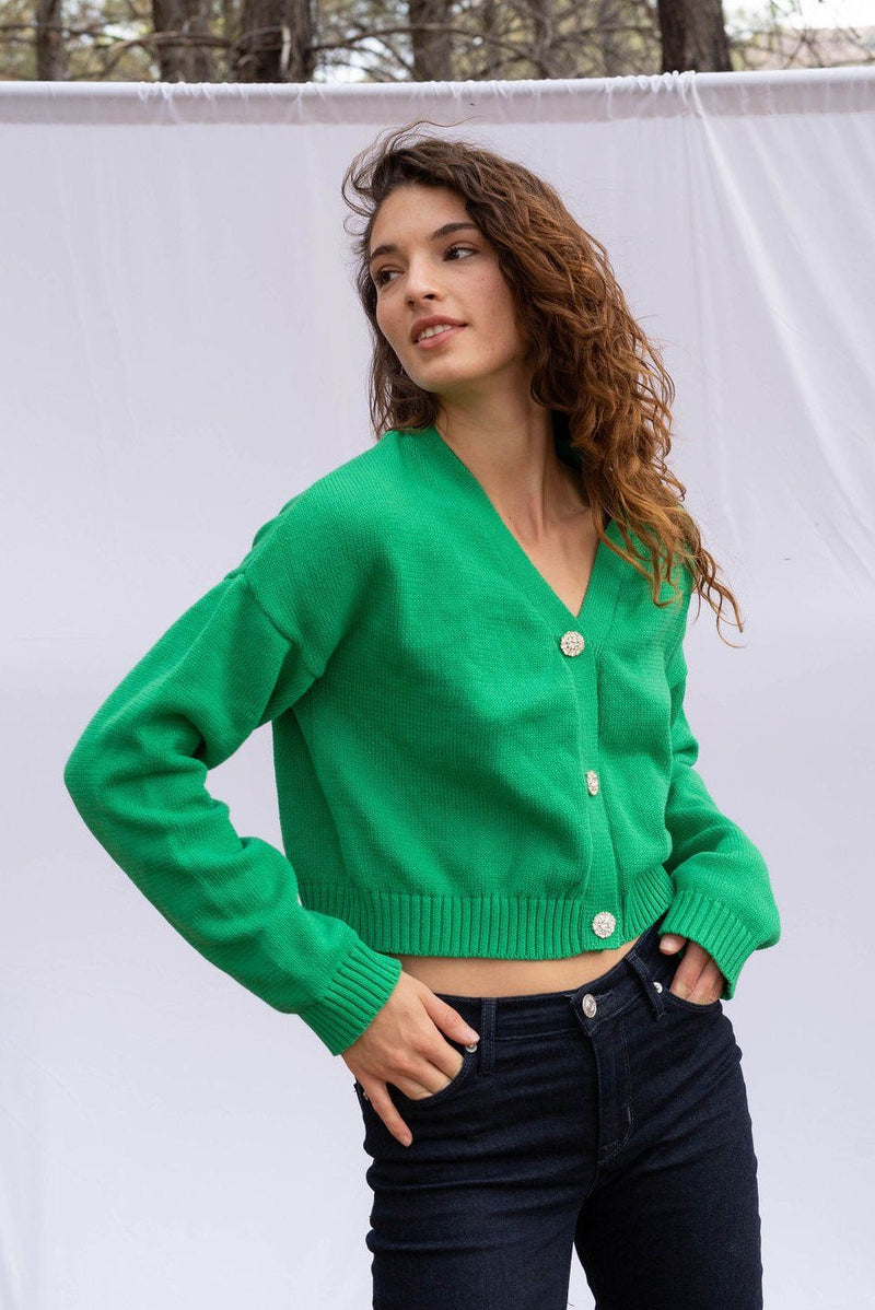 Diana Cardigan in Emerald - ourCommonplace