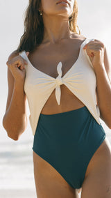PALILA ONE PIECE - PETROL/ CREAM - ourCommonplace